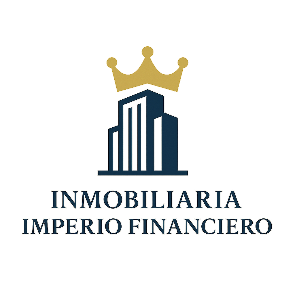 Logo de Inmobiliaria Imperio Financiero con corona dorada y edificio azul