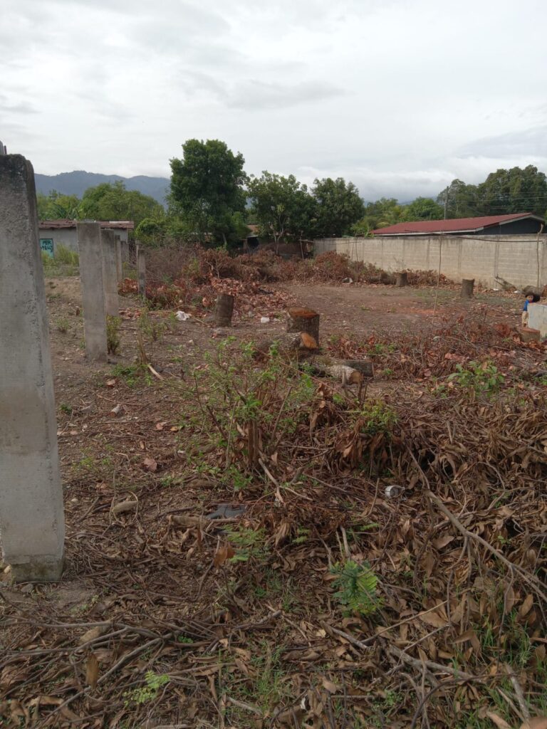 Terreno en venta frente a la carretera RN-23 en la colonia 24 de Mayo, Olanchito, Yoro, ideal para vivienda o inversión.